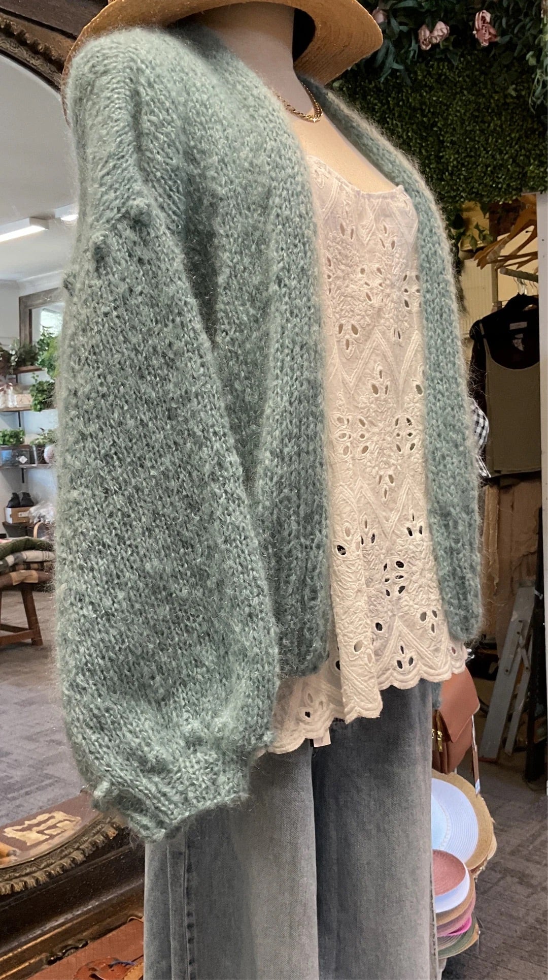 ‘Rosie Bobble Cardi’ in Seafoam